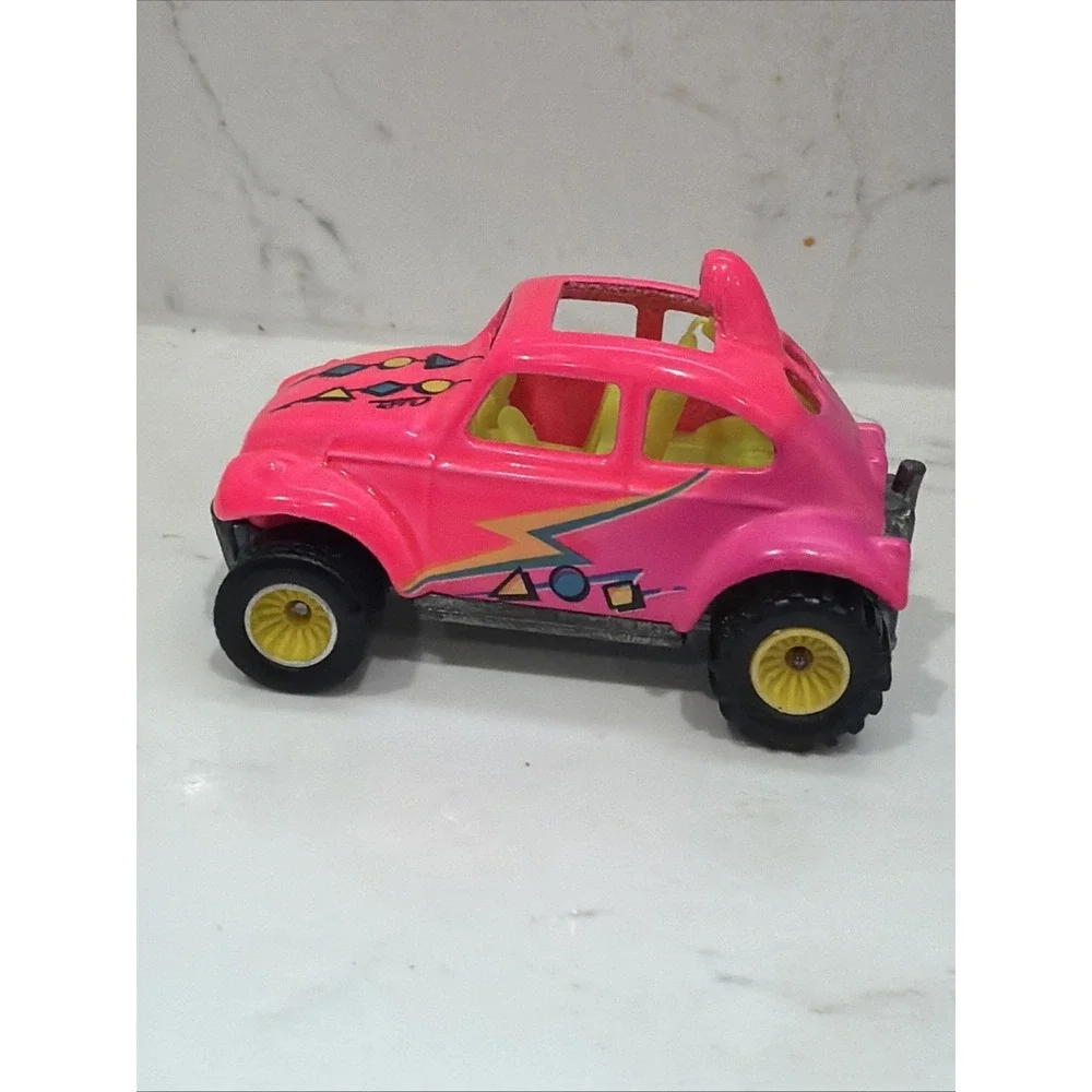 1983 HOT WHEELS CALIFORNIA CUSTOM VW BAJA BUG BEETLE PINK W/REAL RIDERS‎